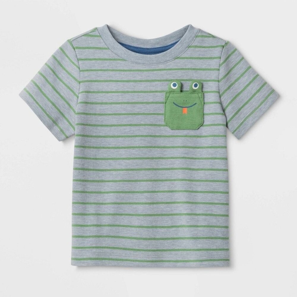 Baby Boys' Frog Pocket T-Shirt - Cat & Jack Newborn